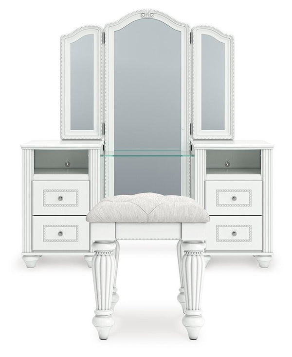 Kozlani Vanity, Mirror & Stool