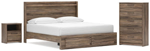 Elbrim King Panel Storage Bed, Chest & Nightstand