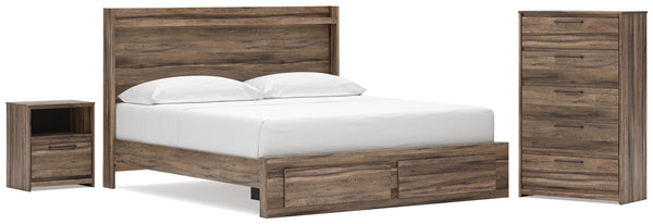Elbrim King Panel Storage Bed, Chest & Nightstand