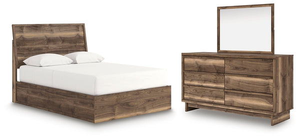 Chirason Queen Panel Bed, Dresser & Mirror