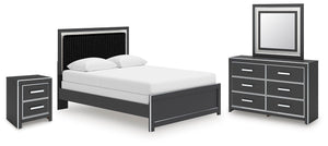 Zuraleus Queen Panel Bed, Dresser, Mirror & Nightstand Black