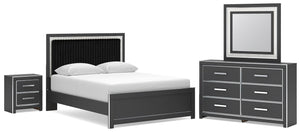 Zuraleus Queen Upholstered Bed, Dresser, Mirror & Nightstand