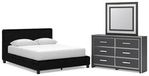 Zuraleus Queen Upholstered Bed, Dresser & Mirror