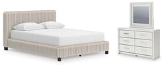 Zuraleus Queen Upholstered Bed, Dresser & Mirror
