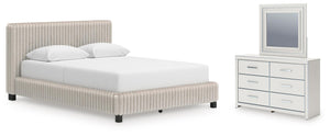 Zuraleus Queen Upholstered Bed, Dresser & Mirror