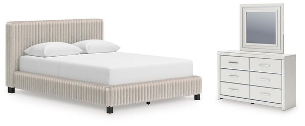 Zuraleus Queen Upholstered Bed, Dresser & Mirror