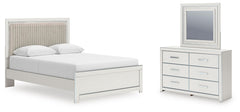 Zuraleus Queen Upholstered Panel Platform Bed, Dresser & Mirror