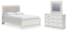 Zuraleus Queen Upholstered Panel Bed, Dresser & Mirror