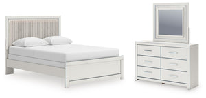 Zuraleus Queen Upholstered Panel Bed, Dresser & Mirror