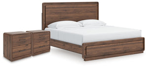 Fortlorn King Panel Bed & 2 Nightstands