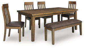 Urbinforte Extension Dining Table, 4 Chairs & Bench