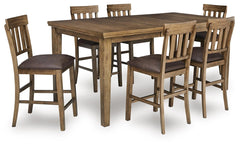 Urbinforte Counter Height Extension Dining Table & 6 Barstools