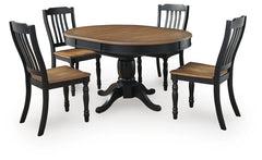 Clorazi Extension Dining Table & 4 Chairs