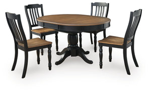 Clorazi Extension Dining Table & 4 Chairs