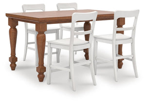 Greddinton Counter Height Dining Table & 4 Barstools