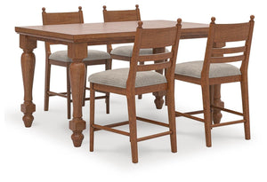 Greddinton Counter Height Dining Table & 4 Barstools