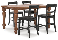 Greddinton Counter Height Dining Table & 4 Barstools