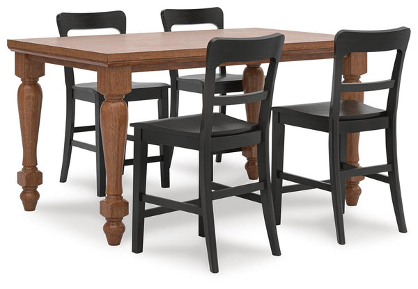 Greddinton Counter Height Dining Table & 4 Barstools