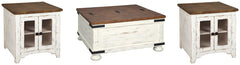 Wystfield Coffee Table & 2 End Tables White/Brown