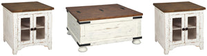 Wystfield Coffee Table & 2 End Tables White/Brown