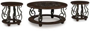 Frallyn Coffee Table & 2 Ends Warm Brown