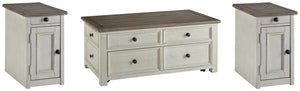 Bolanburg Coffee Table & 2 Chairside End Tables Two-tone