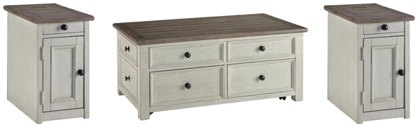 Bolanburg Coffee Table & 2 Chairside End Tables Two-tone