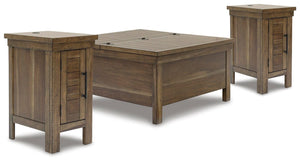 Moriville Lift-top Coffee Table & 2 Chairside End Tables Grayish Brown