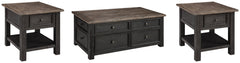 Tyler Creek Coffee Table & 2 End Tables Grayish Brown/Black