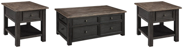 Tyler Creek Coffee Table & 2 End Tables Grayish Brown/Black