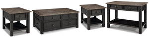 Tyler Creek Coffee Table & 2 End Tables with Console Grayish Brown/Black