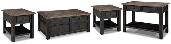 Tyler Creek Coffee Table & 2 End Tables with Console Grayish Brown/Black