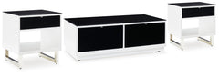 Gardoni Coffee Table & 2 End Tables White/Black