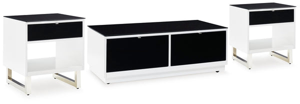 Gardoni Coffee Table & 2 End Tables White/Black