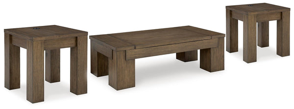 Rosswain Lift-top Coffee Table & 2 End Tables Warm Brown