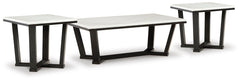 Fostead Coffee Table & 2 Ends White/Espresso