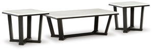 Fostead Coffee Table & 2 Ends White/Espresso