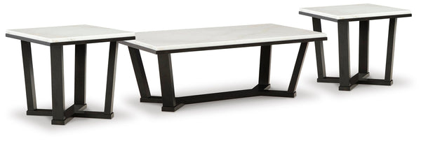 Fostead Coffee Table & 2 Ends White/Espresso