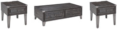 Todoe Coffee Table & 2 End Tables Dark Gray