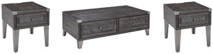 Todoe Coffee Table & 2 End Tables Dark Gray