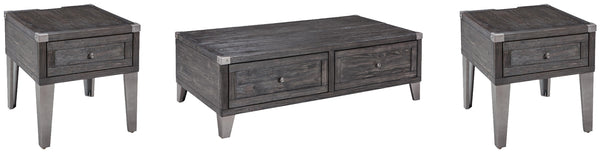 Todoe Coffee Table & 2 End Tables Dark Gray
