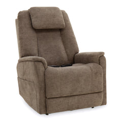 Flexsteel Zecliner Model 3+ Fabric Power Lift Recliner with Power Headrest, Lumbar, Heat & Massage in Toast
