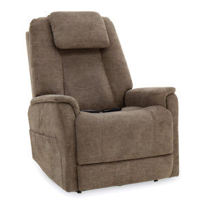 Flexsteel Zecliner Model 3+ Fabric Power Lift Recliner with Power Headrest, Lumbar, Heat & Massage in Toast