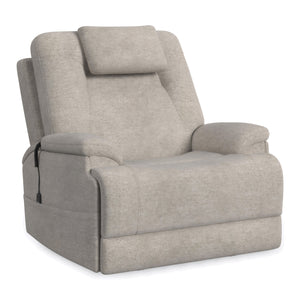 Flexsteel Zecliner Model 4+ Fabric Power Lift Recliner with Power Headrest & Lumbar, Heat & Massage in Shell