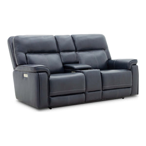 Moto Motion Harmony Console Loveseat with Home Theater & Multi Media & Air Massage & 3-Zone Heating & Zero Gravity In Sorrento Ocean Leather