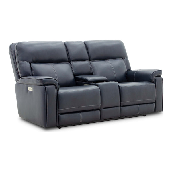 Moto Motion Harmony Console Loveseat with Home Theater & Multi Media & Air Massage & 3-Zone Heating & Zero Gravity In Sorrento Ocean Leather