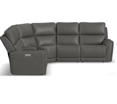 Flexsteel Latitudes Motion Carter Smoke Gray Power Fabric Sectional
