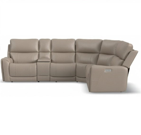 Flexsteel Latitudes Carter Dove Gray Fabric Power Sectional