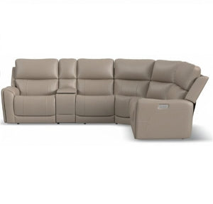 Flexsteel Latitudes Carter Dove Gray Fabric Power Sectional
