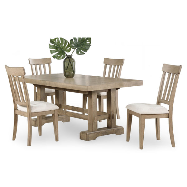 Steve Silver Napa 5-Piece 72-108-Inch Dining Table & 4 Side Chairs Set In Weathered Sand